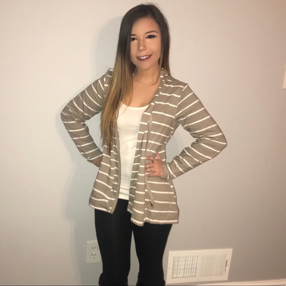 Striped Jersey Cardigan - Picture 2 of 6